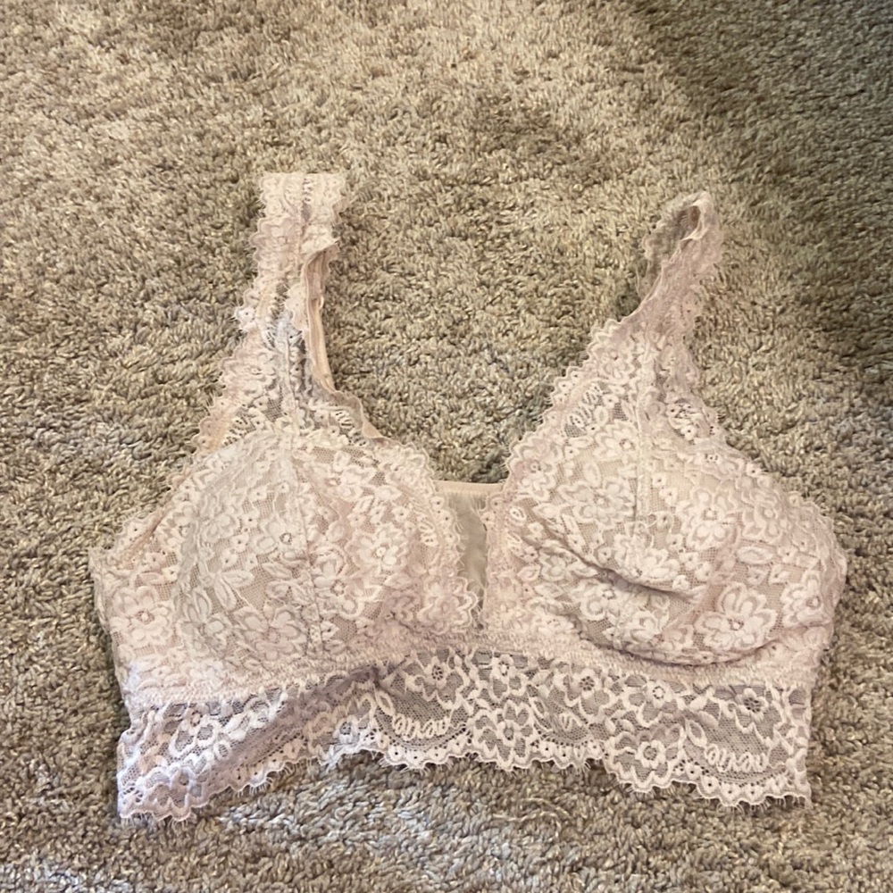 Size large, cream, padded lace bralette.